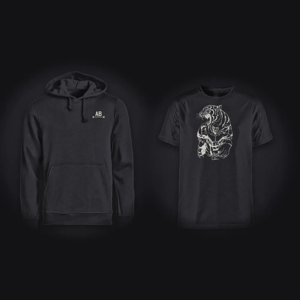 Pack Day One : sweat BUILT, NOT GIVEN. et T-shirt lourd AB noirs